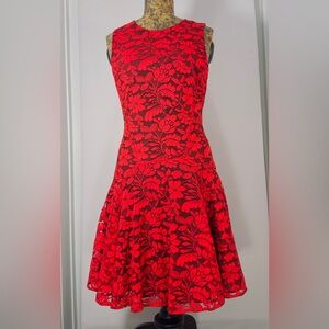 Elegant Red Lace Dress